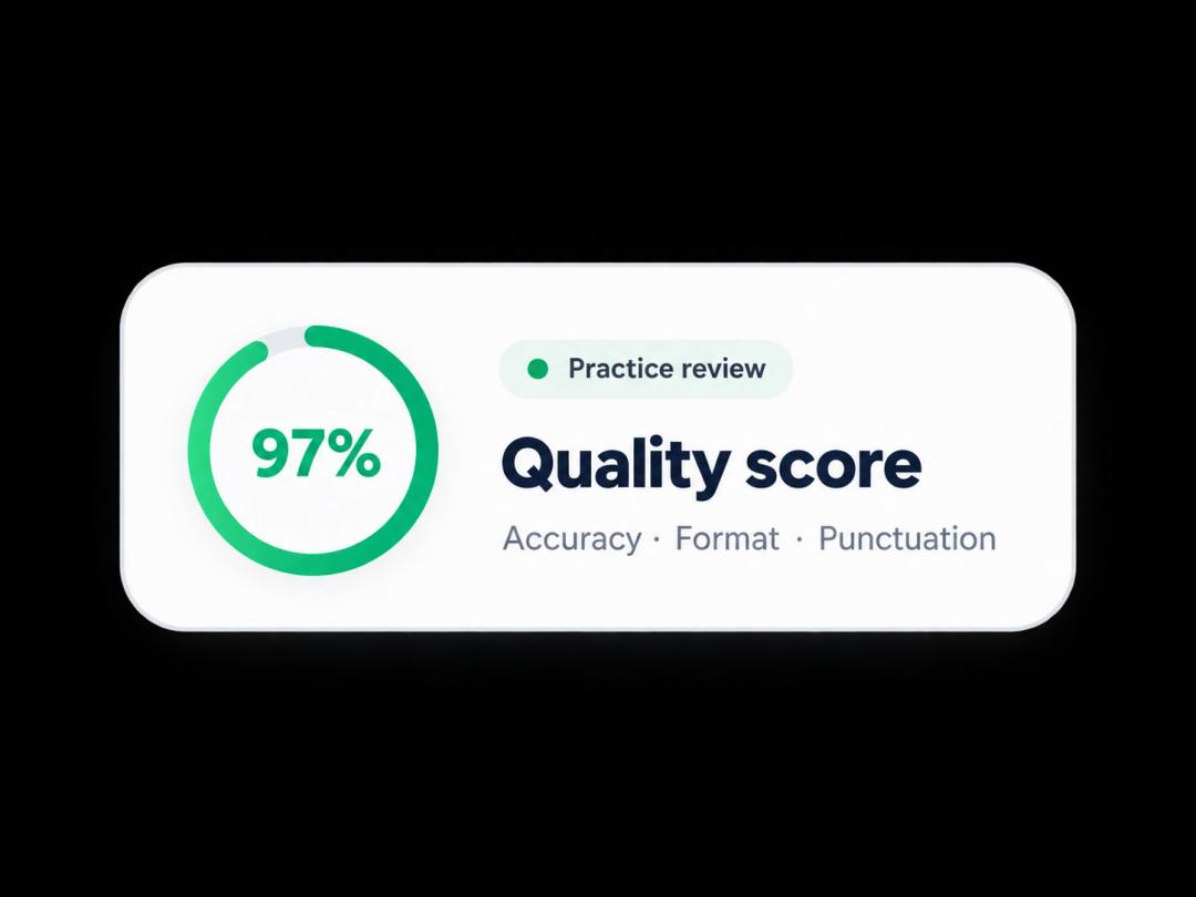 Transcript quality score card