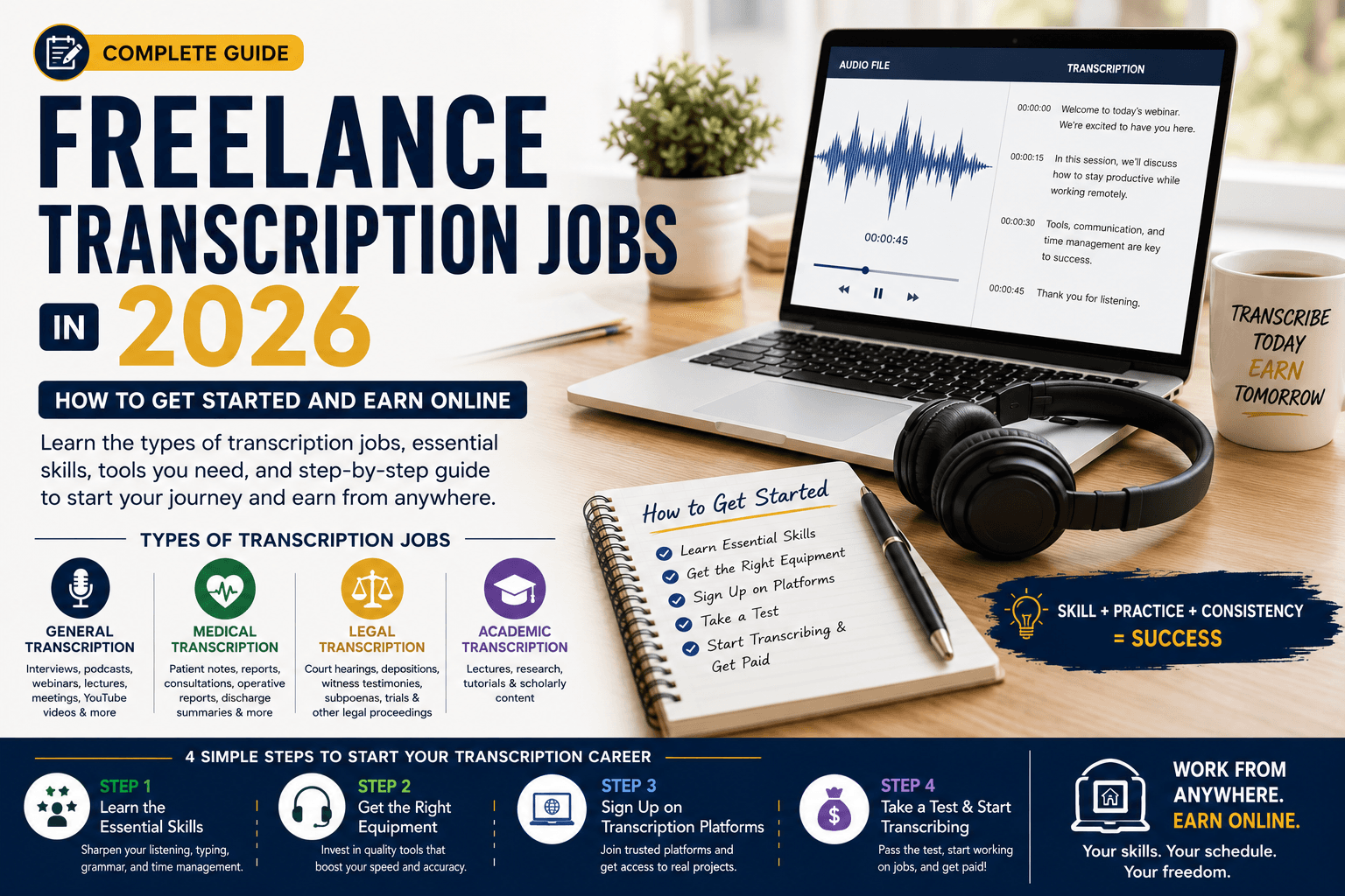 Freelance Transcription Jobs in 2026: How to Get Started and Earn Online