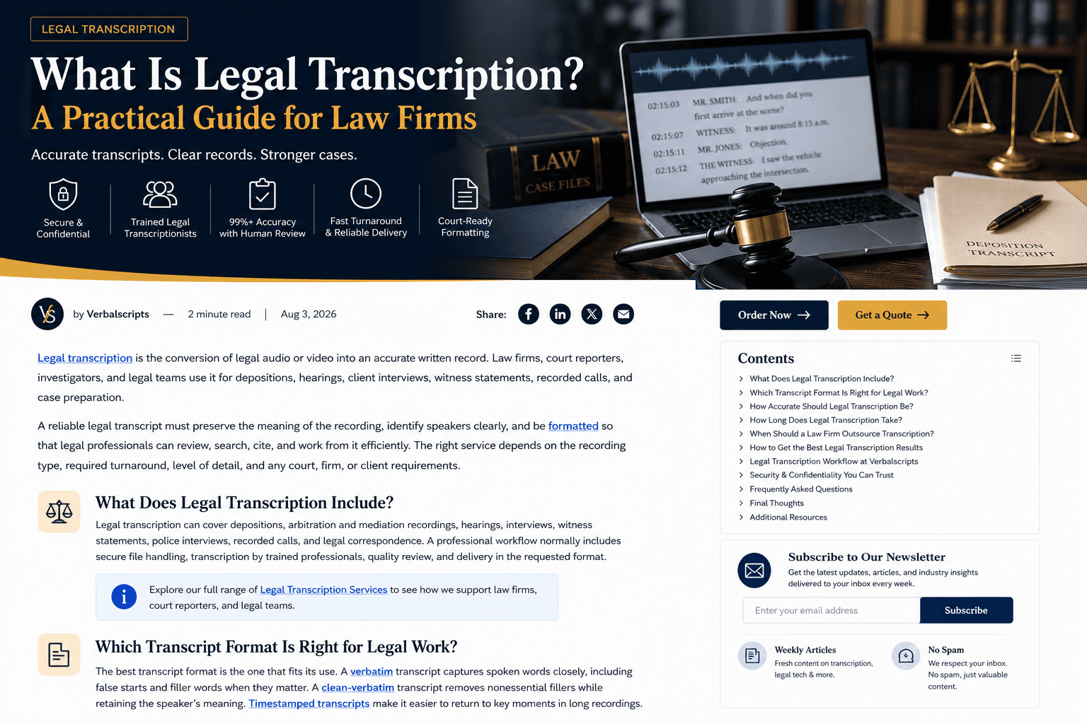 What Is Legal Transcription? A Practical Guide for Law Firms