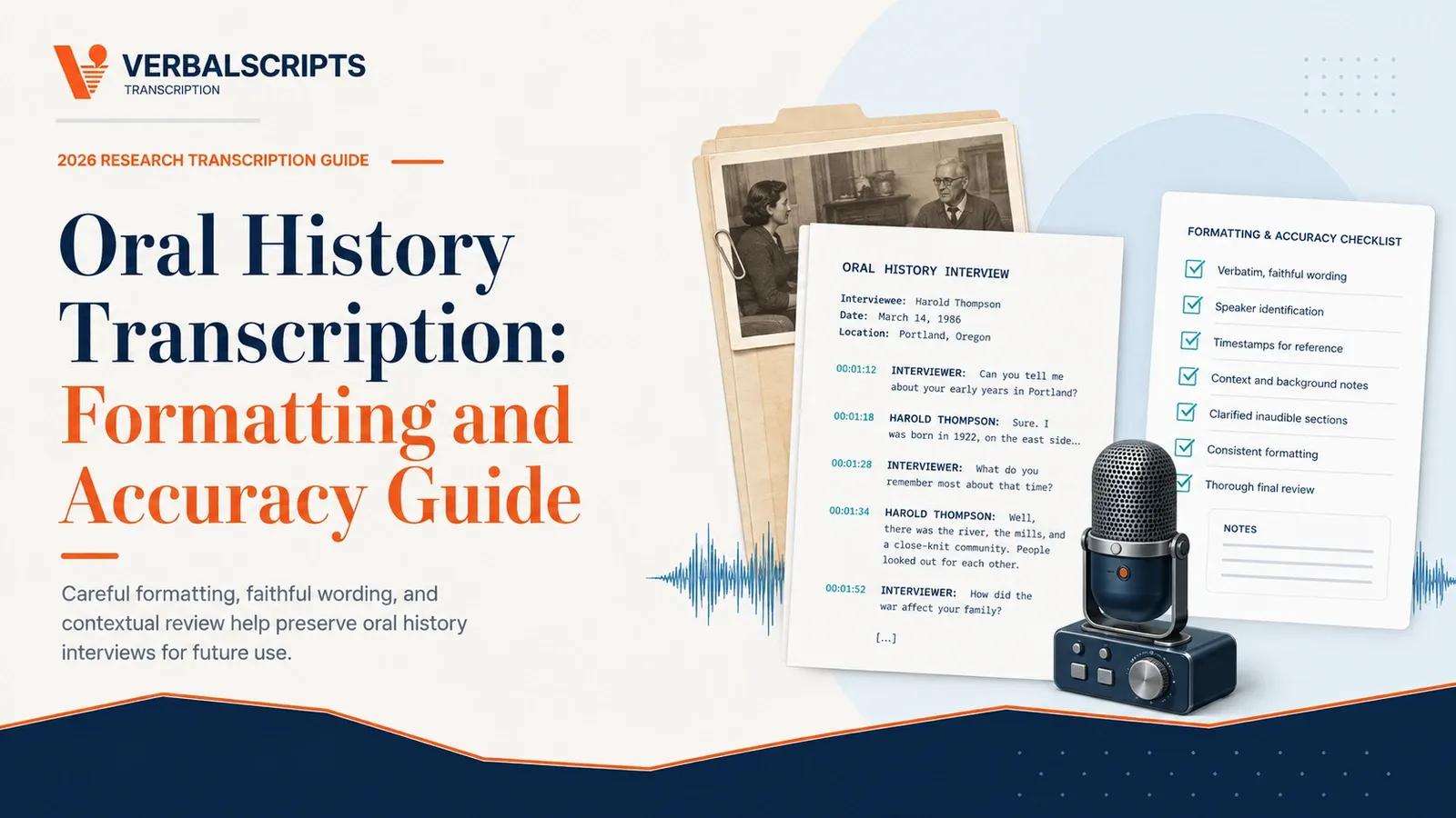 Oral History Transcription: Formatting and Accuracy Guide