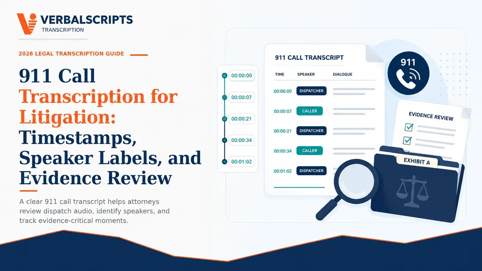 911 Call Transcription for Litigation: Timestamps, Speaker Labels, and Evidence Review