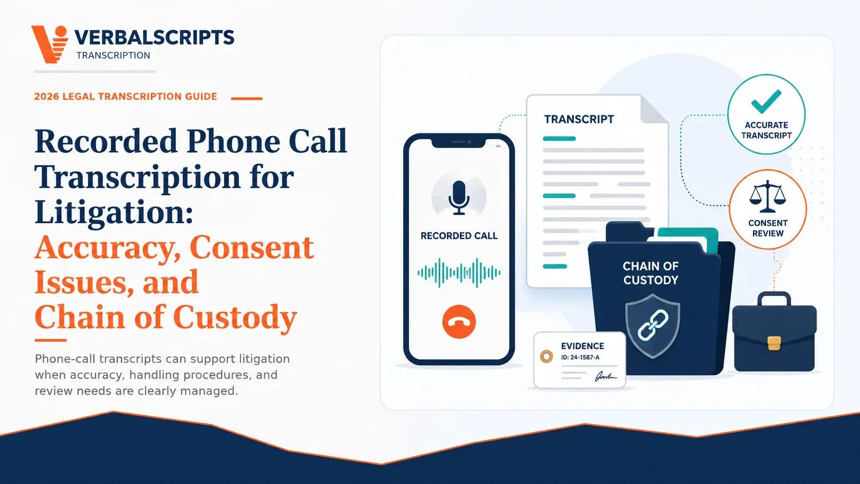 Recorded Phone Call Transcription for Litigation: Accuracy, Consent Issues, and Chain of Custody