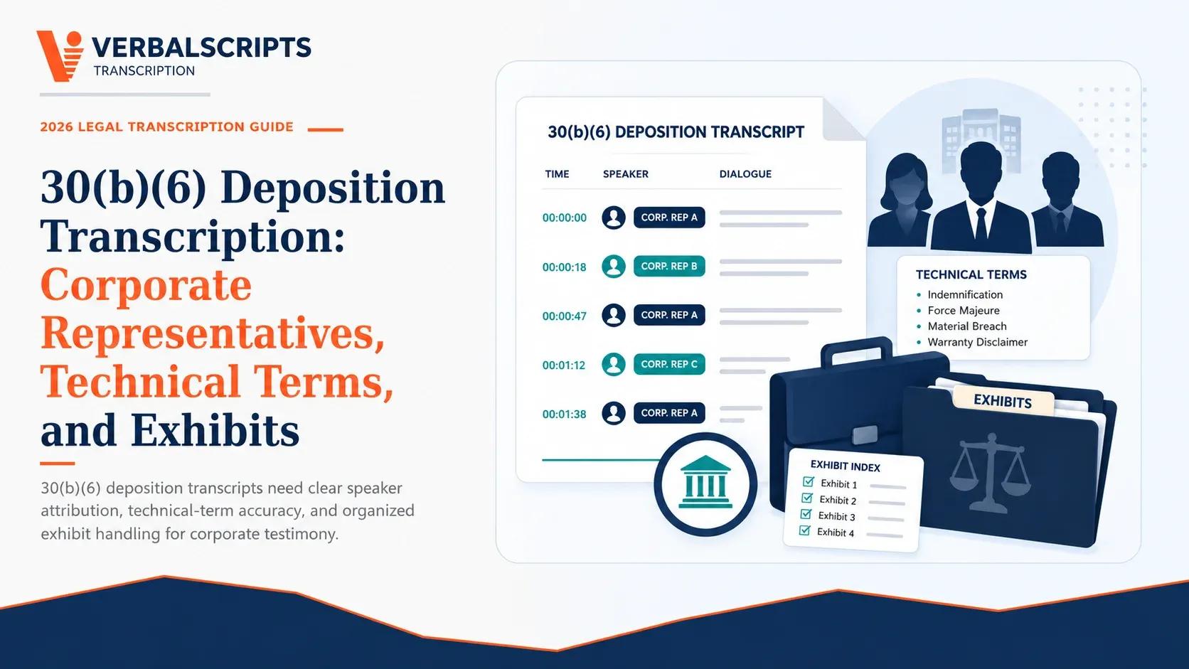 30(b)(6) Deposition Transcription: Corporate Representatives, Technical Terms, and Exhibits