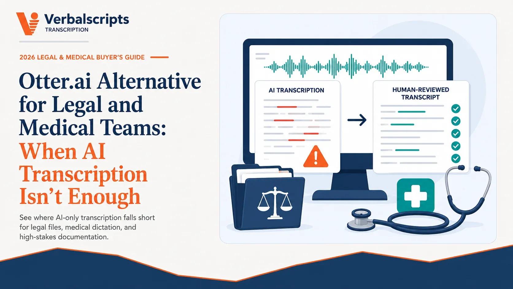 Otter.ai Alternative for Legal and Medical Teams: When AI Transcription Isn't Enough