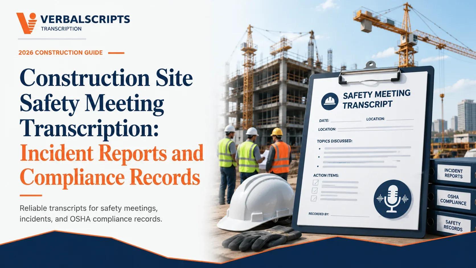 Construction Site Safety Meeting Transcription: Incident Reports and Compliance Records