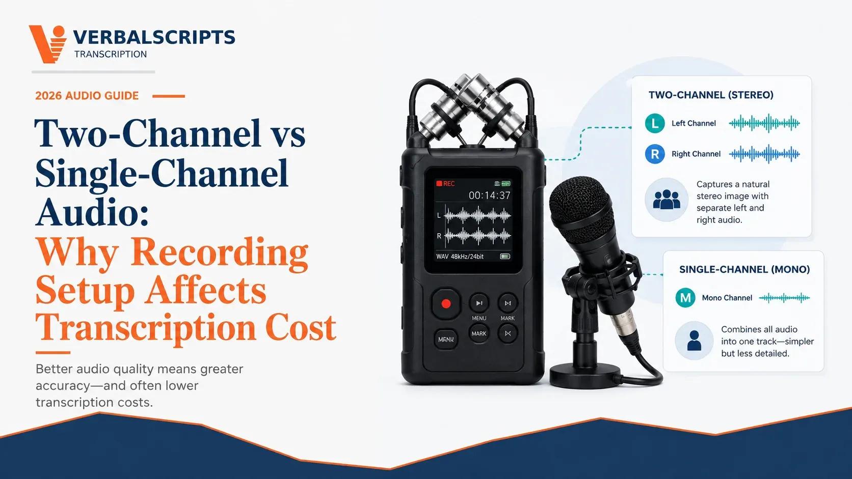 Two-Channel vs Single-Channel Audio: Why Recording Setup Affects Transcription Cost