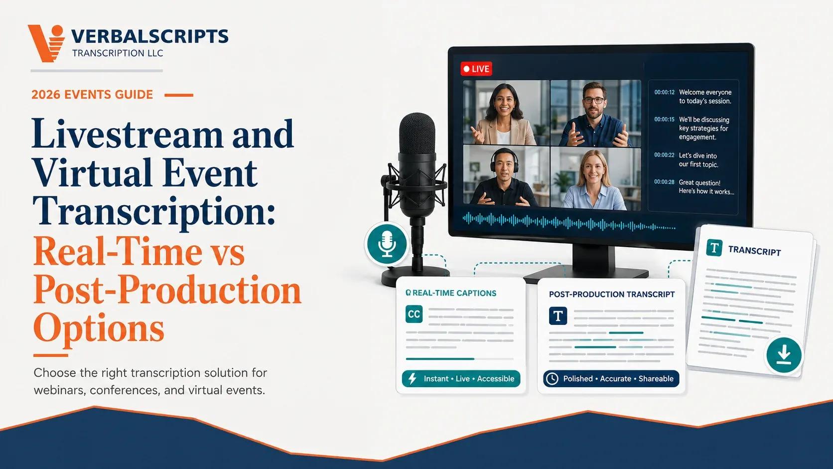 Livestream and Virtual Event Transcription: Real-Time vs Post-Production Options
