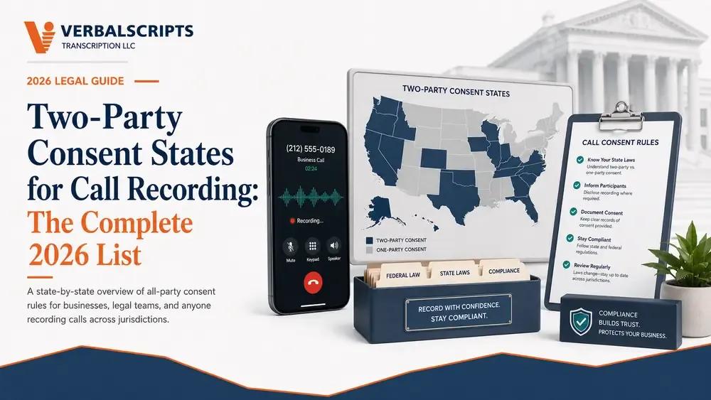 Two-Party Consent States for Call Recording: The Complete 2026 List