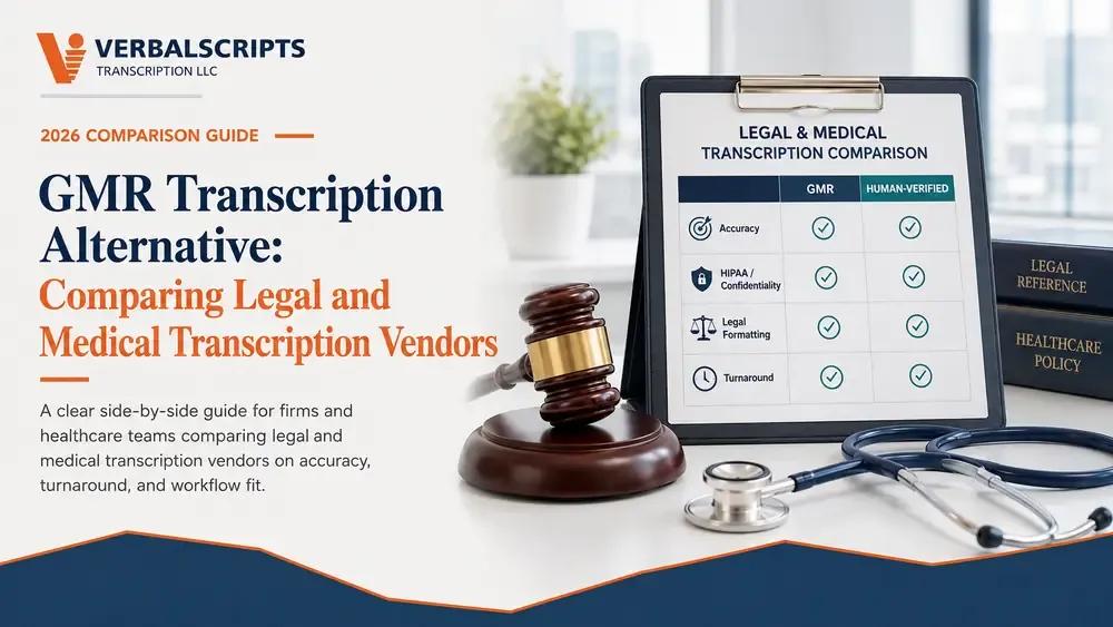 GMR Transcription Alternative: Comparing Legal and Medical Transcription Vendors
