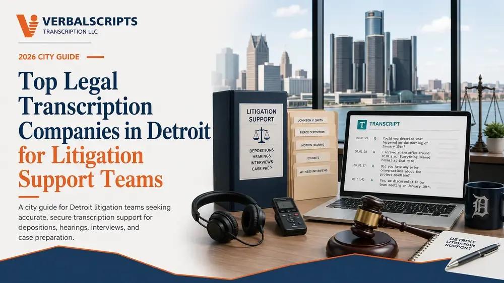Top Legal Transcription Companies in Detroit for Litigation Support Teams