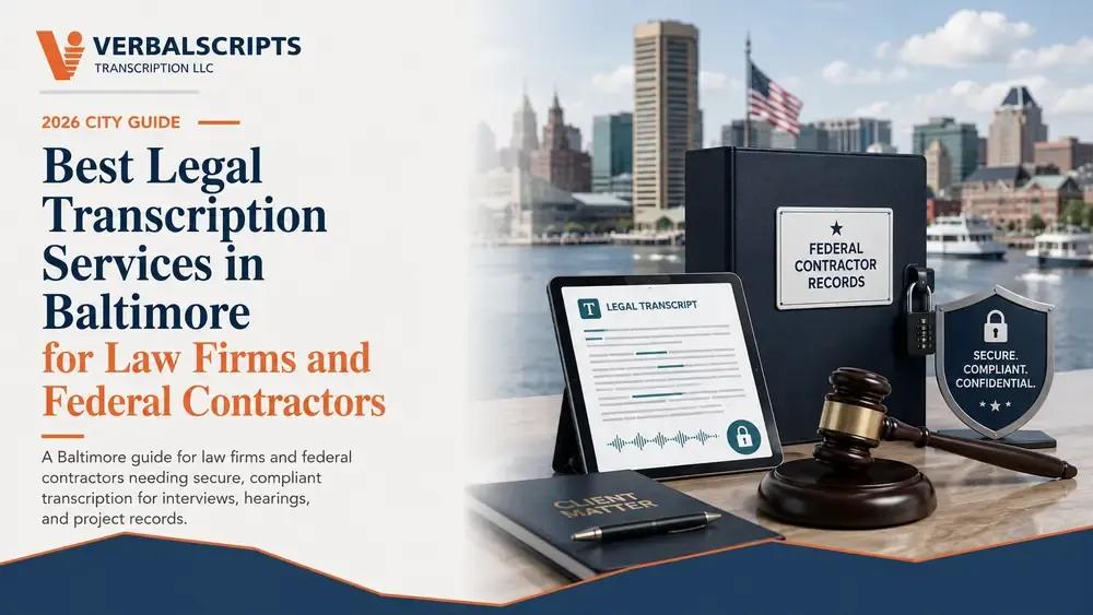 Best Legal Transcription Services in Baltimore for Law Firms and Federal Contractors