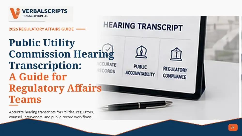 Public Utility Commission Hearing Transcription: A Guide for Regulatory Affairs Teams