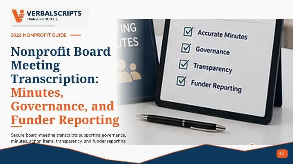 Nonprofit Board Meeting Transcription: Minutes, Governance, and Funder Reporting