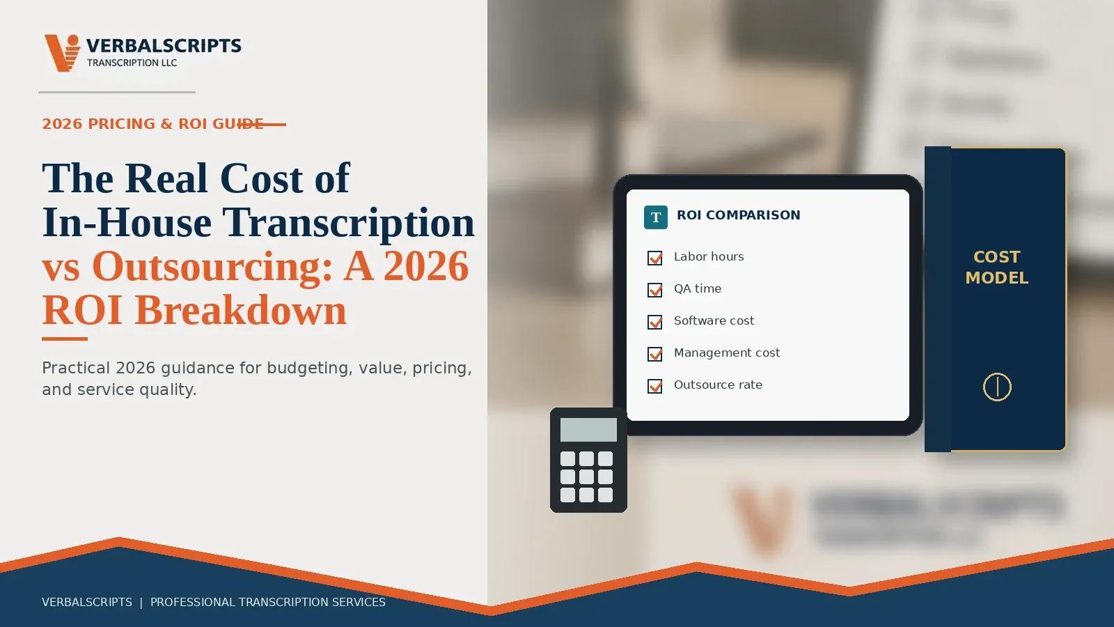 The Real Cost of In-House Transcription vs Outsourcing: A 2026 ROI Breakdown