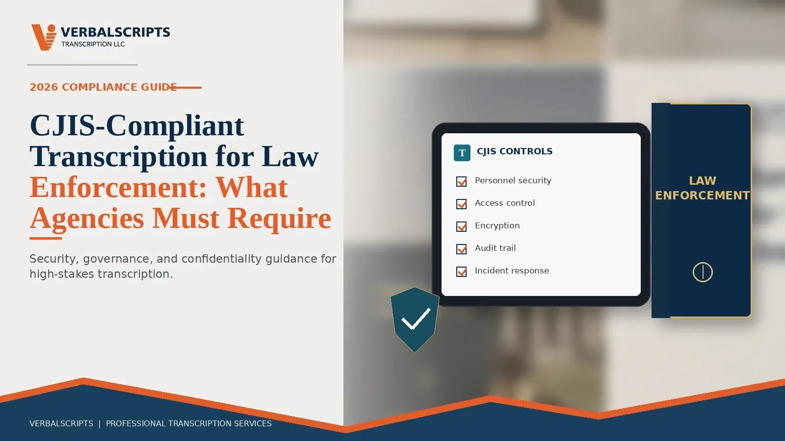 CJIS-Compliant Transcription for Law Enforcement: What Agencies Must Require