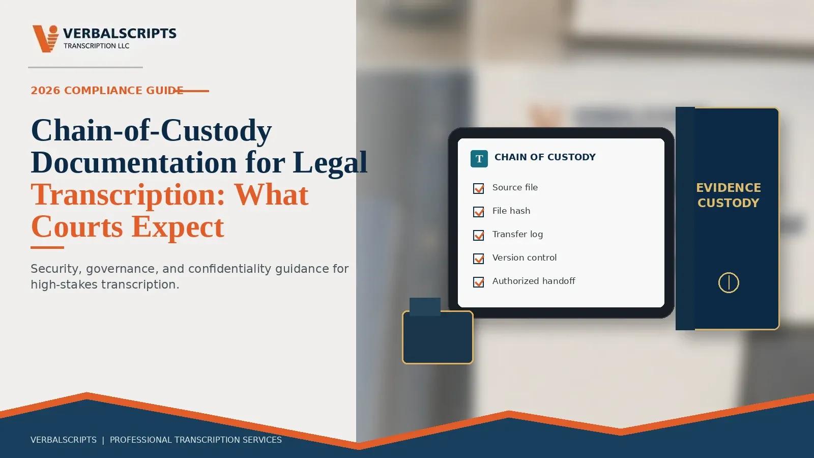 Chain-of-Custody Documentation for Legal Transcription: What Courts Expect