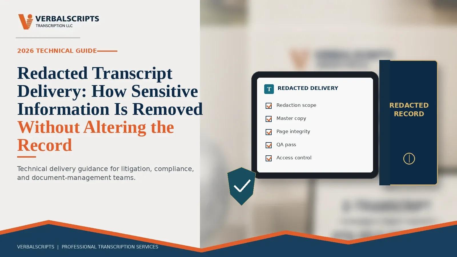 Redacted Transcript Delivery: How Sensitive Information Is Removed Without Altering the Record