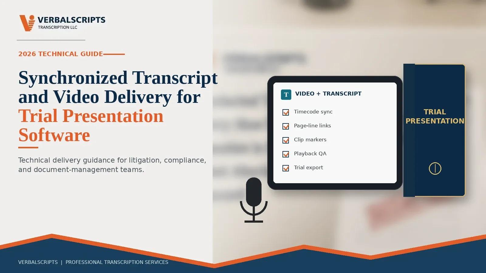 Synchronized Transcript and Video Delivery for Trial Presentation Software
