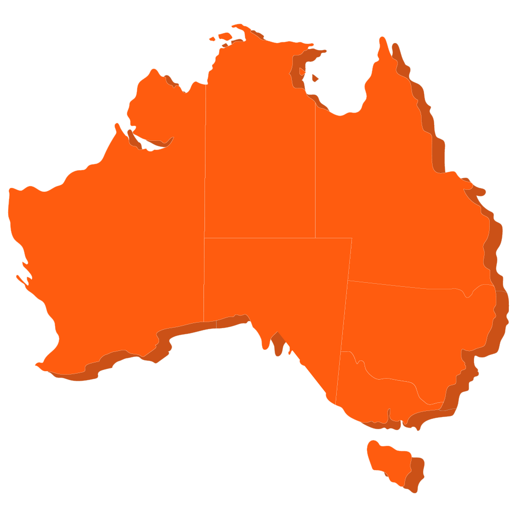 Map of Australia & Oceania showing transcription service coverage
